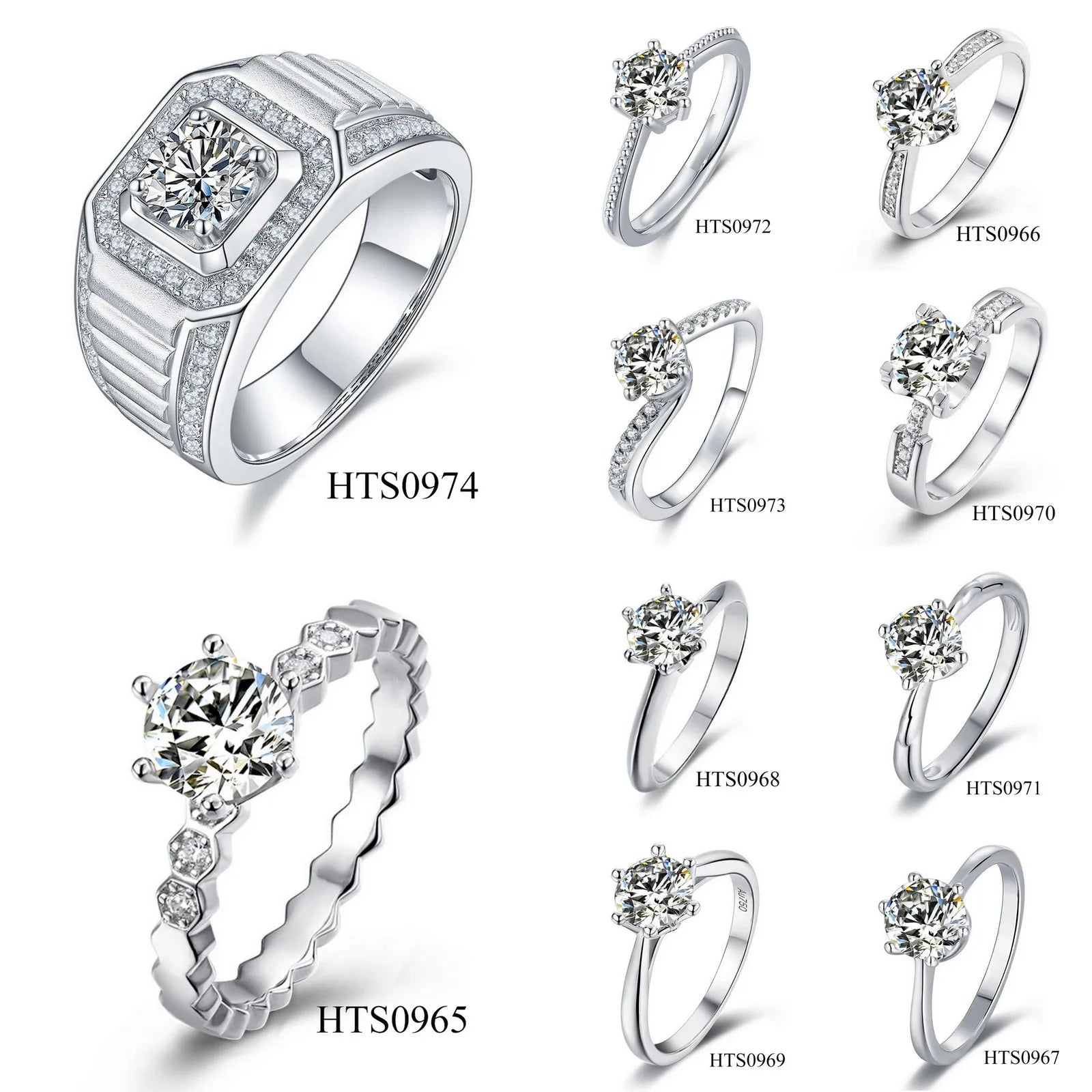 Hertiny Collection Moissanite Diamond Wedding Band Ring for Women in Sterling Silver 925