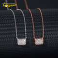 Fashion Moissanite Women Jewelry Necklace 925 Silver 6x8MM 2CT Emerald Cut Moissanite Pendant Necklace GRA Certificated