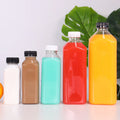 Plastic Juice Bottles 32 oz with Lid 250 350 500 1000 1500 ml PLA PET PCR Juice Beverage Packaging Bottles with Aluminium Caps