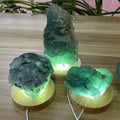 Natural Healing Stone Stand Raw Fluorite Specimen Night Light Crystal Lamp for Home Decoration