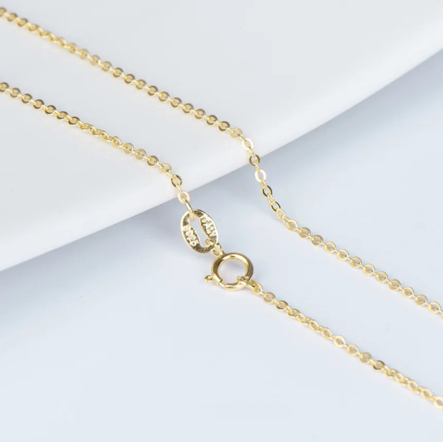Oval Chain 70cm 28 Inches 14k Gold Plated Silver Long 925 Sterling Silver Chain