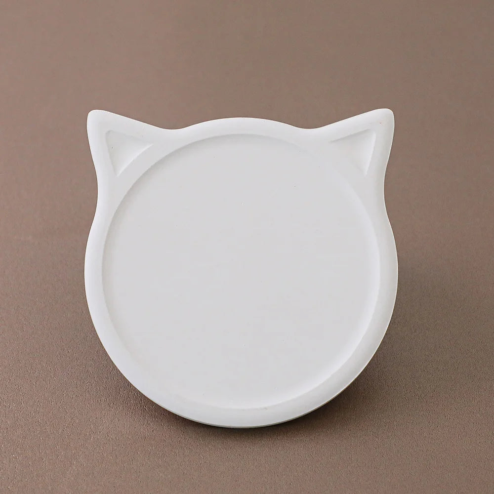 Custom UV Printed Pet DIY Animal Ceramic Coaster Set New Design Dog and Cat Head Shape Mats & Pads