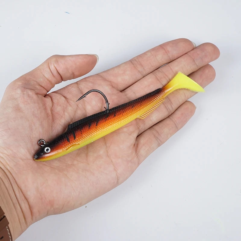 Selco Weighted Soft Fishing Lure with Built in Lead Sinking Shad Bait for Freshwater Saltwater