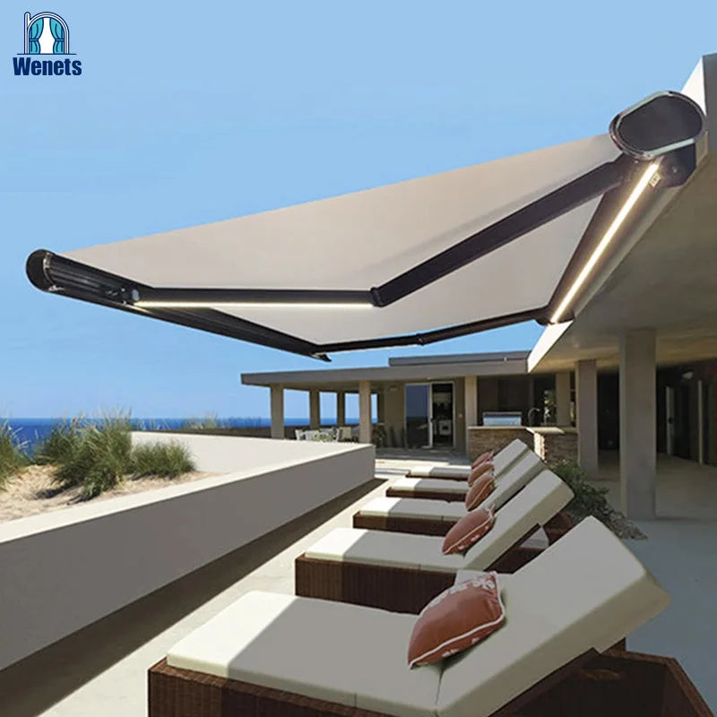 Awning Outdoor Motorized Customize Full Cassette Awning for Patio Garden Blcony Caffe Shop
