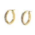 MECYLIFE Zircon Rhinestone Round Drop Earring 18K Gold Women's Bling Bling Diamond Earrings Hoop Earring