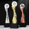 Factory Wholesale Custom League Award Crystal Soccer Sports Resin Award Trophy