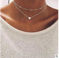 European and American Simple Fashion Women's Street Shooting Alloy Peach Heart Multi-layer Necklace Women Jewelry