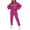 Green Dimple Custom Logo Sportswear Sweatsuit Workout Fitness Sweatshirt and Sweatpants Jogger Sets Tracksuit for Women