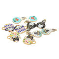 Cute Coffee Cup Cat Bulb Enamel Charms DIY Couple Trinkets Necklace Bracelet Earrings Kawaii Teacup Cat Alloy Pendant