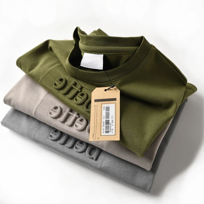 Custom High Quality 100% Cotton Men Oversized T Shirt Men's Blank O-neck Tshirt Custom 3d Emboss