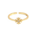 Fashion 925 Sterling Silver Zircon Cross Fine Jewelry Adjustable Ring for Women