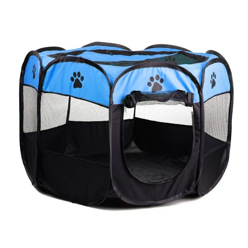 Portable Folding Pet Tent Delivery Room Removable Washable Dog and Cat House Floral Pattern Breathable Warm Comfortable