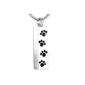 Dog Pet Memorial Jewelry Stainless Steel Cremation Urn Fine Pendant Jewelry Dog Paw Prints Necklace for Ashes