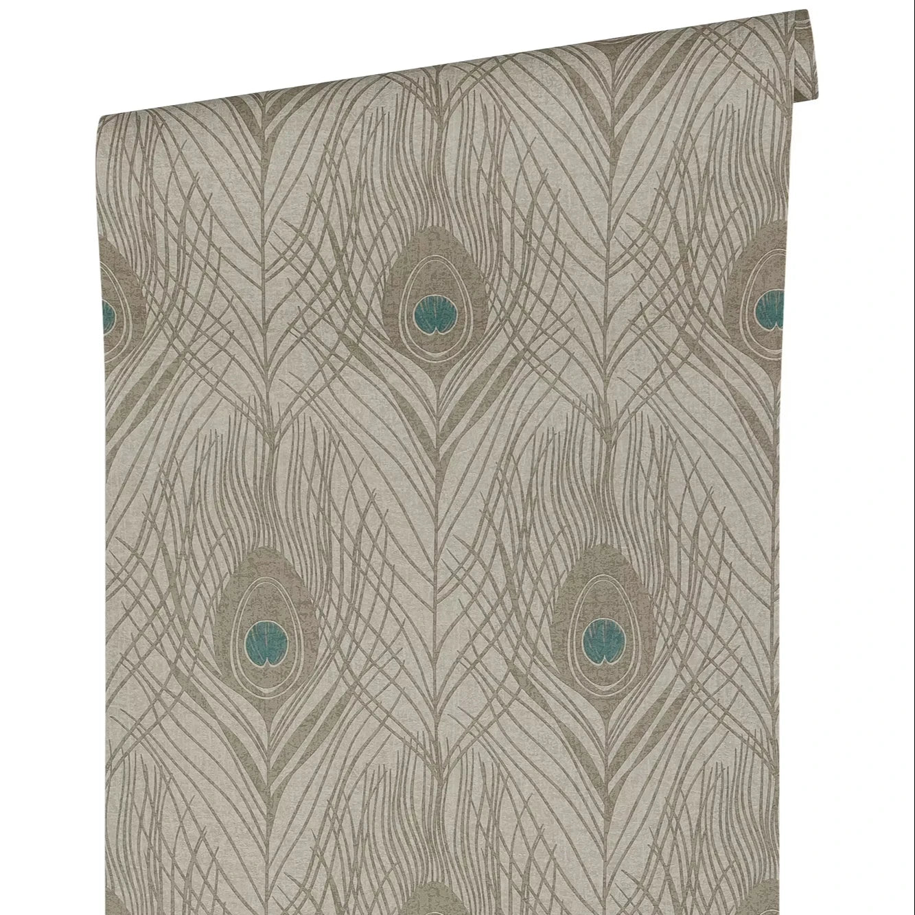 Made in Germany - Luxury Wallpaper rolls Feathers Brown Grey Blue Non Woven Vinyl Contract Wallpaper Design - 1005 x 053 m