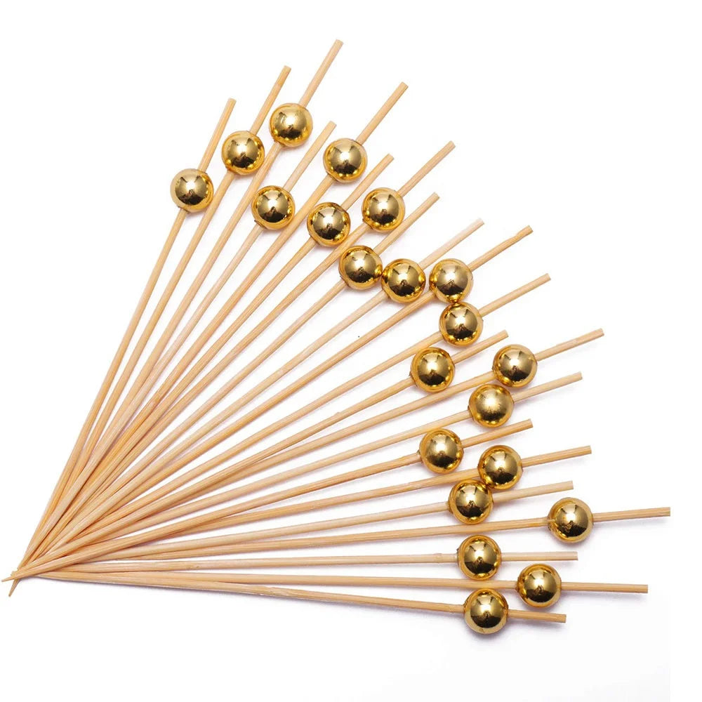 4.7 Inch Fancy Bamboo Toothpicks Decorative Skewers-Eco-Friendly Disposable Cocktail Picks for Appetizers Charcuterie Boards