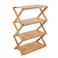 Lightweight 4 Layers Multipurpose Storage Wooden Rack Outdoor Foldable Camping Table for Picnic Barbecue