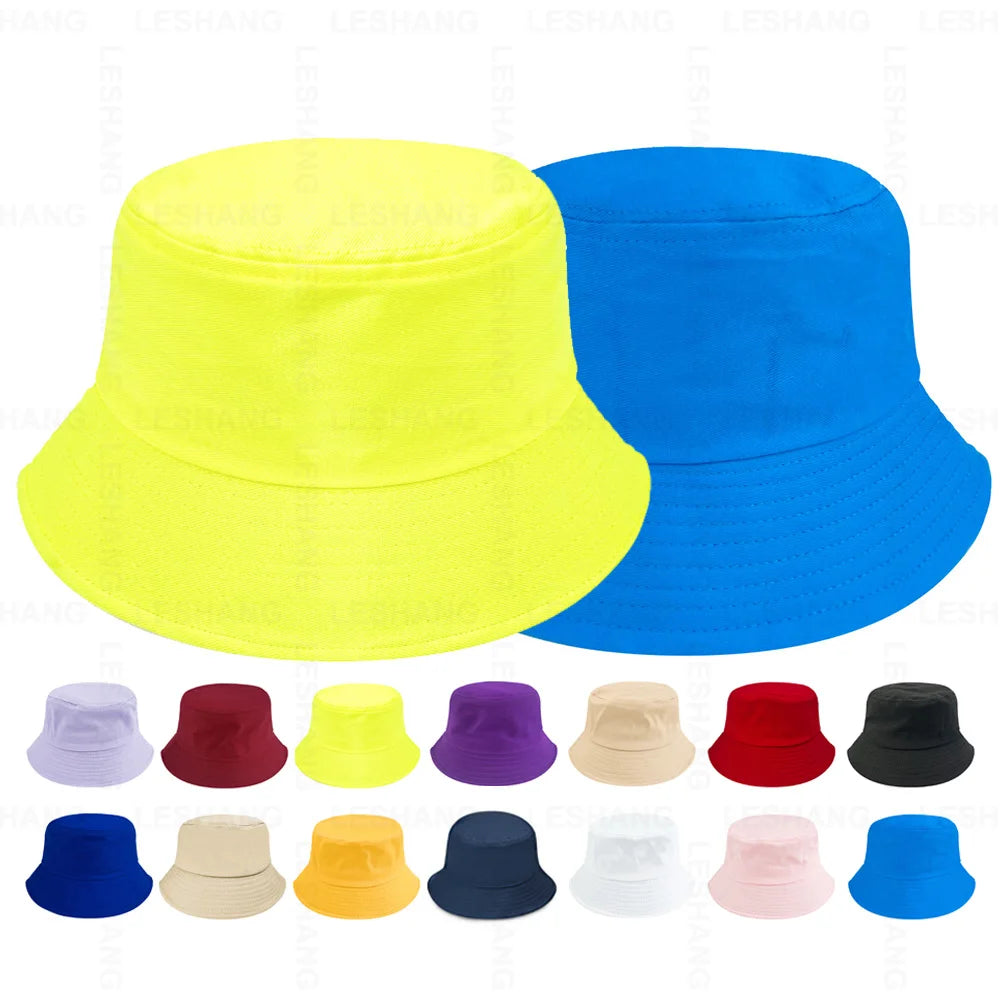 Custom Logo Plain Black White Bucket Hats Custom Embroidery Cotton 15 Colors Wide Brim Fisherman Caps Wholesale