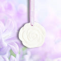 Wholesale Factory Stocked Car Hanging Decoration Air Freshener Scented Ceramic Rose Flower Porcelain Aroma Plaster Oil Diffuser