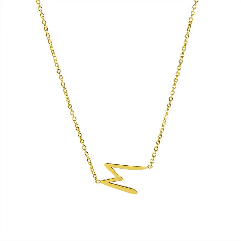 Fashion European American Style M Letter Clavicle Necklace Stainless Steel All Match for Women Daily Party Jewelry Gift