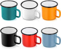 12oz 350ml Small Enamel Cups for Coffee & Tea Portable Durable Wide Handle & Smooth Rim for Indoor & Outdoor Activities & Beer