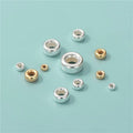 3mm-10mm 925 Sterling Silver Gold Plated Round Spacer Bead Wheel Beads for Bracelet Necklace Jewelry Making Kit