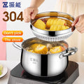 Zhenneng Wholesale Multifunction New Design 22CM Steamer Casserole Pot 304 Stainless Steel  Soup Pot With 2Layer