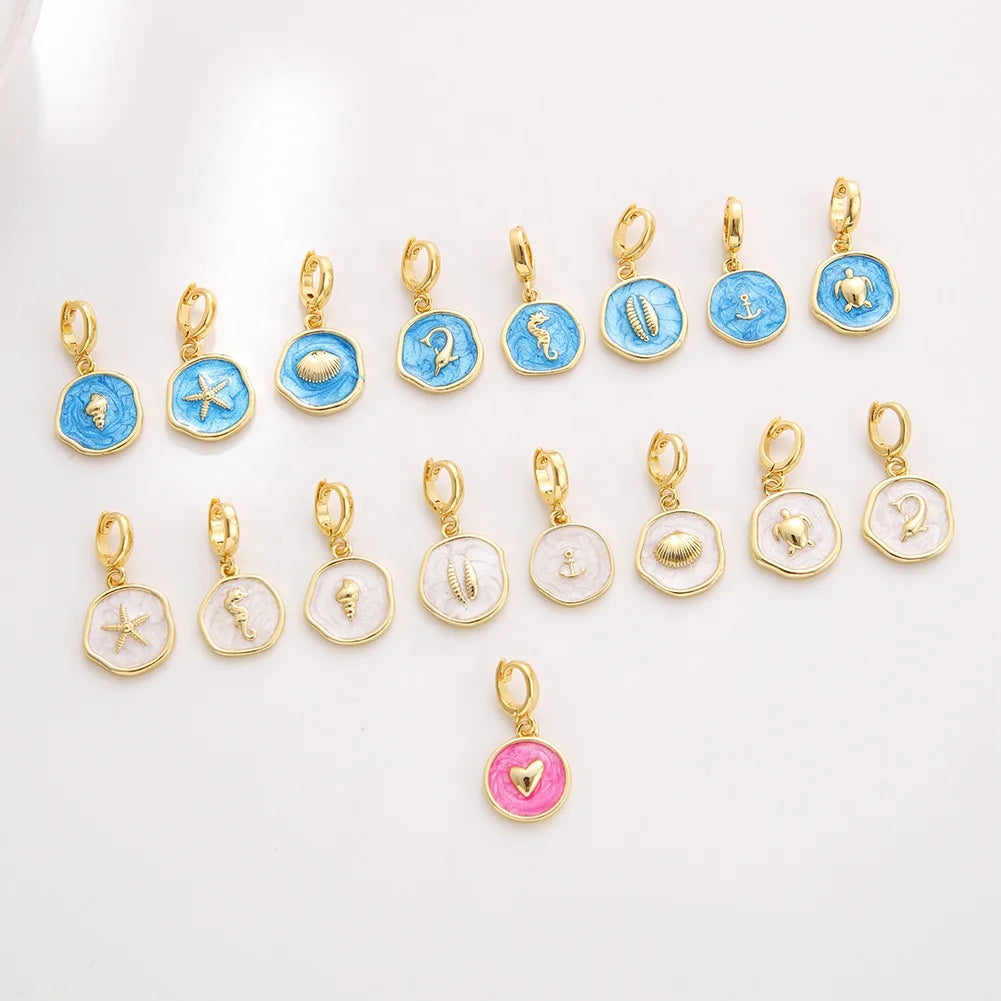 Ocean Animal Charms - 18K Gold Plated DIY Pendant Charms for Bracelet Necklace Jewelry Universal Claps Clip on Charms