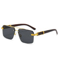 Half Frame Eye Shades Square Rimless Sunglasses for Female and Male