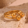 Guarantee Dreamshow Bold Statement PVD Gold Plated Flower Ring Minimalist Stacking Ring Stainless Steel Jewelry