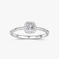 Ailmay 100% 925 Sterling Silver Fashion Luxury Square Clear Zircon Rings for Women Wedding Statement Fine Silver Jewelry