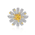 Wholesale Fashion Costume Sterling Silver Cz Ring Flower Shape Rhodium Plating Silver Dainty Rings 925 Sterling Women