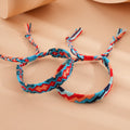 High Quality Hand Made Jewelry Rainbow Ethnic Boho Cotton Vintage Woven Rope Bracelet