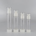 Low MOQ Clear Plastic Airless Serum Bottle 15ml 30ml 50ml White Mist Pump Transparent Lotion Bottle Packaging Custom Logo