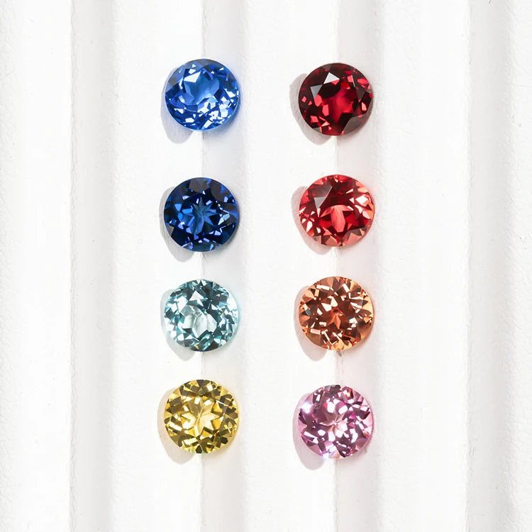 Goldleaf Wholesales GRC Report Lab Grown Sapphire 5mm 6mm 8mm Round Shape Loose Gemstones for Jewelry Making Heat Treatment