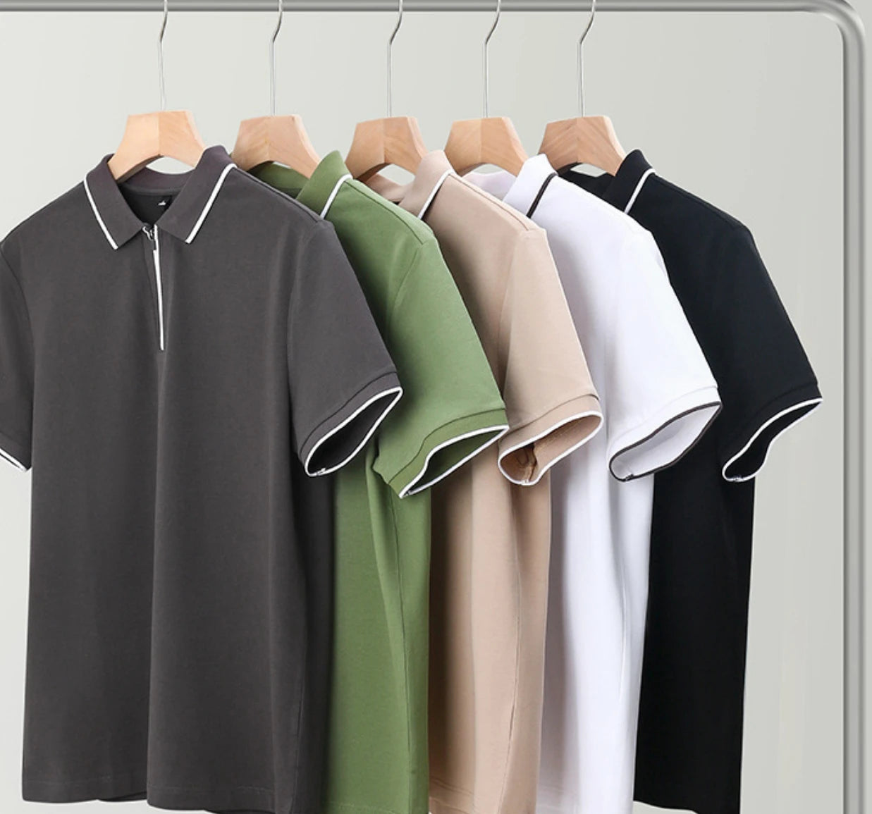 Wholesale and Custom of Men's Brand Polo Shirts Summer Men's  in Stock Top Polo Shirts Fashion Zipper Collar Polo Shirts