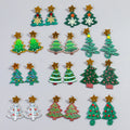 New Creative Designer Mixed Christmas Tree Styles Holiday Glitter Snowflake Stars Cute Acrylic Drop Earrings for Women
