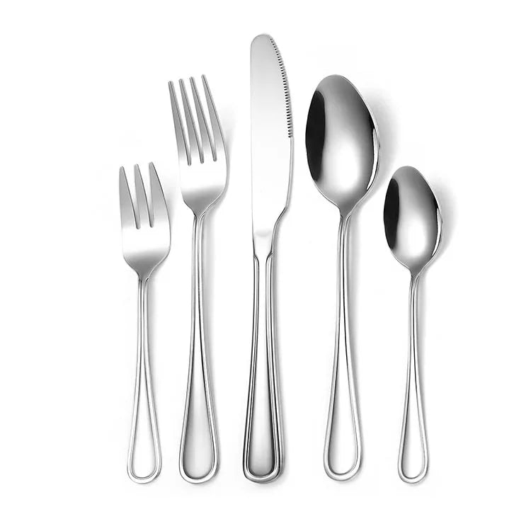 Reusable Western Mirror Polish Silverware Stainless Steel Cutlery Set for Wedding