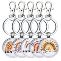 New Arrival Rainbow Transparent Glass Sticker Keychain Gemstone-Inspired Metal Design