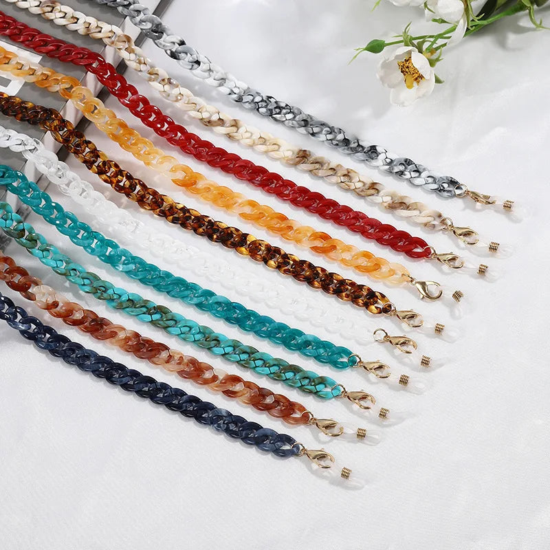 Fashion Acrylic Eye Glasses Chain Sun Glasses with Ear Chains Glass Hanging Chain for Men