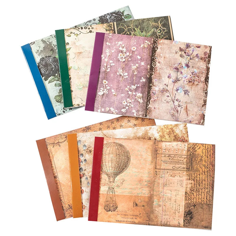 40pieces/pack Material Paper Mysterious Manual Series Large Size Retro Dark Wind Journal Decoration 6 Models
