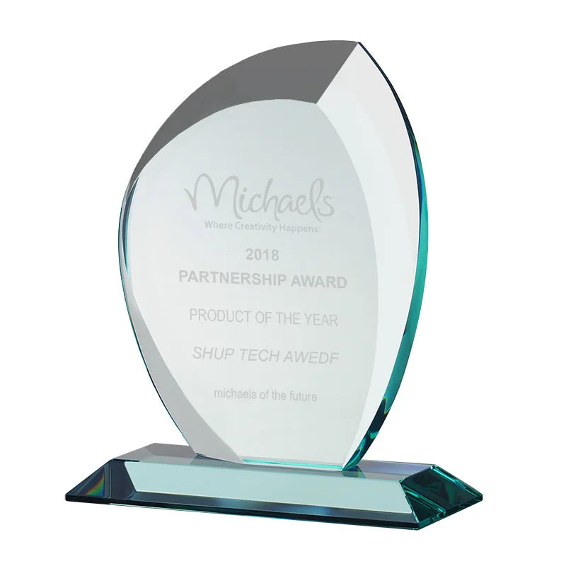 Clear Crystal Trophy Engraved Unique Trophies Award
