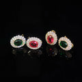Ilona Classic Vintage 18k Gold Plated Copper Women's Earrings with Zirconia Fashion Jewelry Studs for Gifts Wholesale