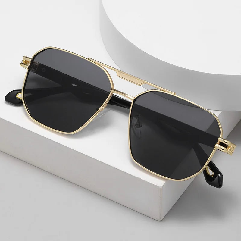 Brand Name for Men Top Ranking Male Fashion Square Women Shades Hollow Out Reasonable Price Round Double Bridge Sunglasses