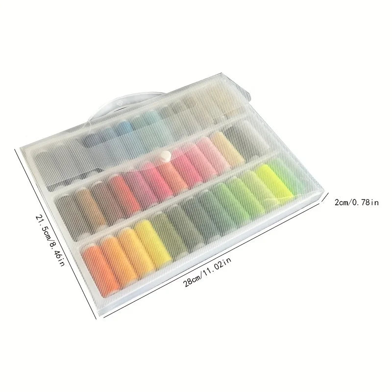 1 Box of 39 Colors Polyester Sewing Thread for DIY Jewelry Making with Connectors-Plastic Box Packaging