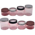 Aluminum Screw Lid Pot 100g 120ML 150g 200ML 250g Cream Food Tea Nail Glitter Packaging Container Pink PET Plastic Bottle Jar