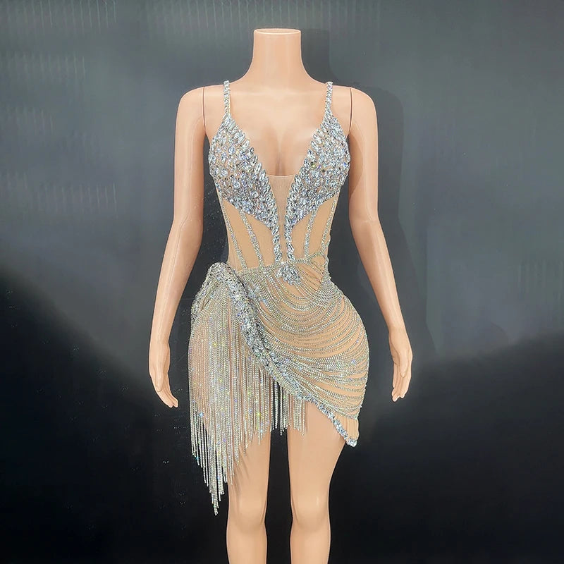 2024 Wholesale Women's Clothing Luxury Skin Illusion Net for Dresses Sexy Dresses Women Night MegaBDM