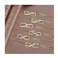 Custom Engraved Names and Alphabet Infinite Symbol Necklace Stainless Steel Gold Plated Chains for Women and Men