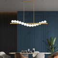 Factory Price Simple Modern Chandelier Luxury Glass Lamp Ball for Restaurant Kitchen Highland Long Strip Chandelier for Home