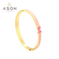 Ason Cute Children Jewelry 316 Stainless Steel Waterproof Hypoallergenic 18K Gold Plated Butterfly  Bracelet Bangle