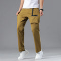 Men's Lightweight Soft Shell Outdoor Quick Dry Breathable Casual Workwear Pants for Mountaineering Sports Loose Straight Leg